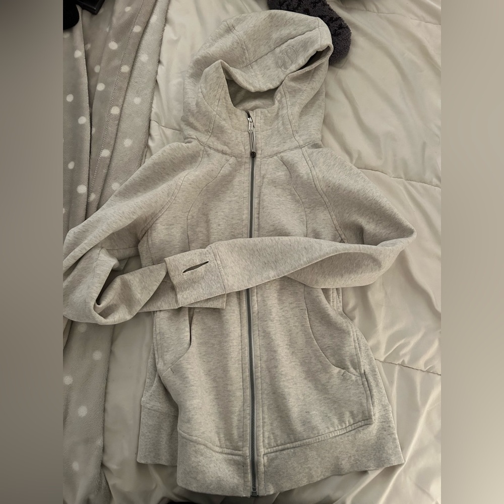 Light heather gray Lululemon scuba zip up
